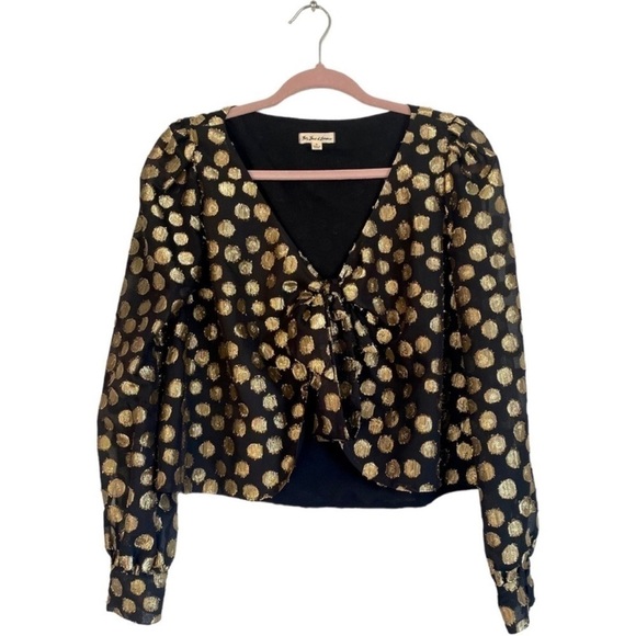 For Love and Lemons Lottie Tie Front Blouse - Picture 2 of 9